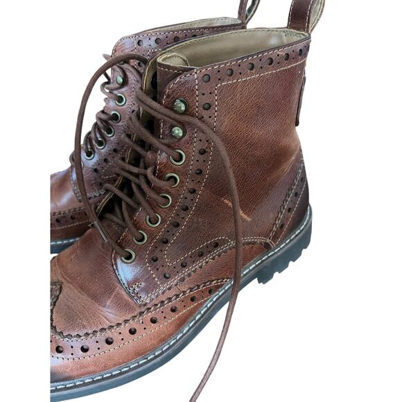 Clarks Montacute Lord Brogue Chukka Boots Mens 9.5M Brown Leather Wingtip main image 8